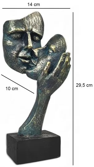 Stolná dekorácia 35x22x13 cm živica/patina