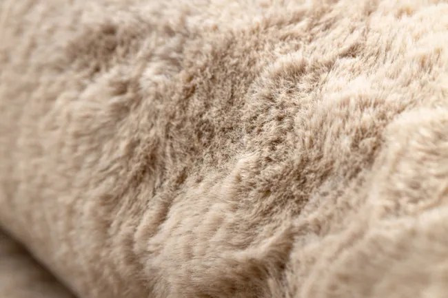 Protišmykový koberec POSH kruh Shaggy camel, béžový, plyš