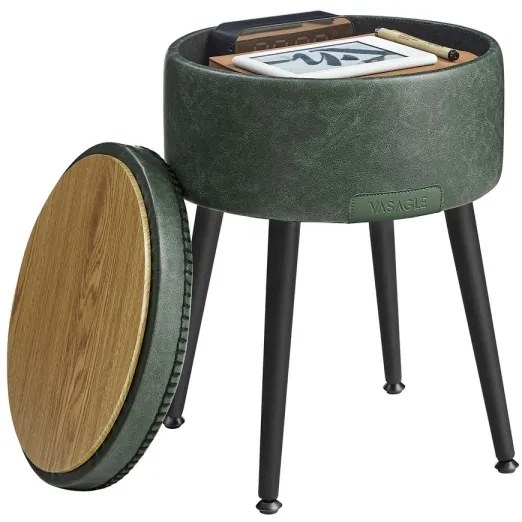 Kožený taburet CORE zelený