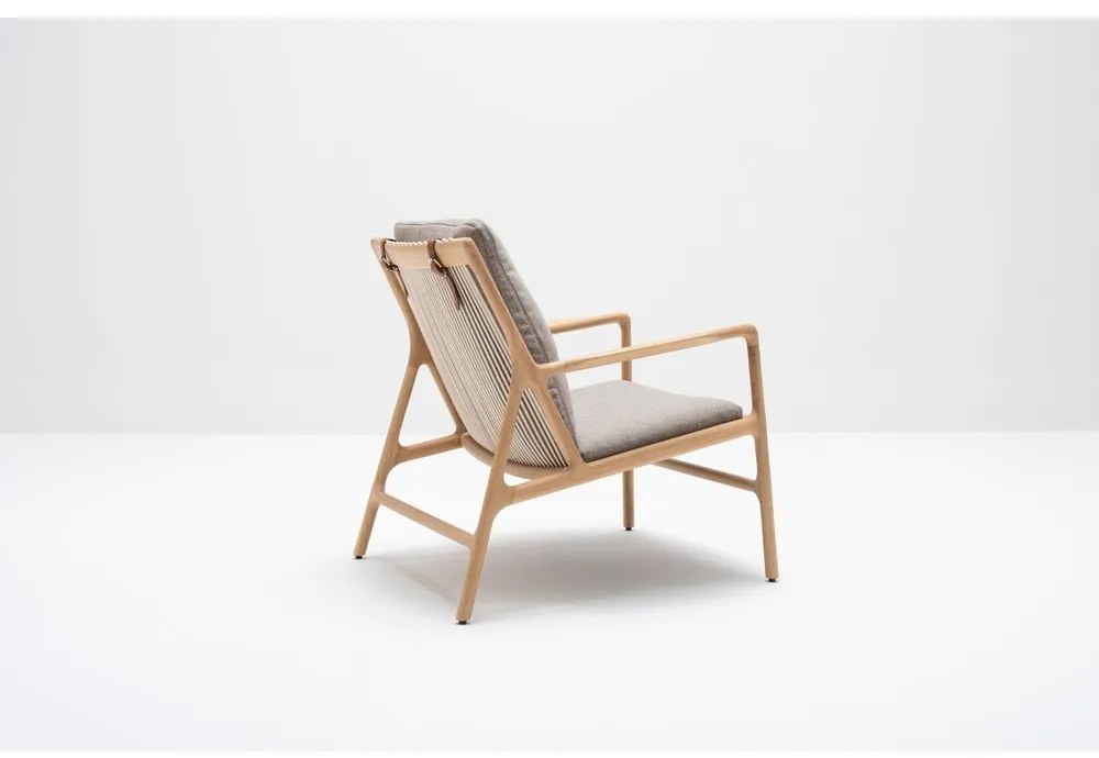 Kreslo v sivo-prírodnej farbe Dedo – Gazzda