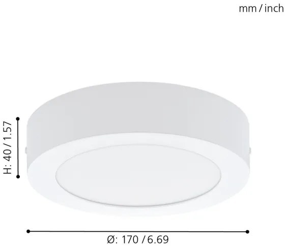 Eglo 94072 - LED stropné svietidlo FUEVA 1 LED/10,89W/230V