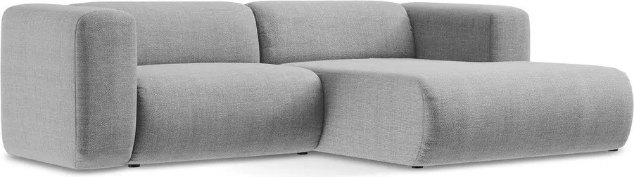 Svetlosivá rohová pohovka (pravý roh/s leňoškou) Ekahi – Makamii