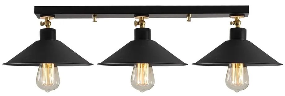 Čierne stropné svietidlo s kovovým tienidlom ø 24 cm Berceste – Opviq lights