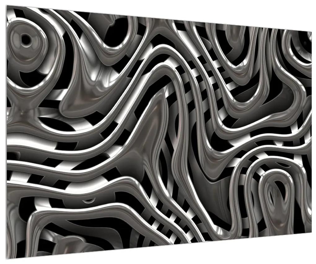 Abstraktný čiernobiely obraz (90x60 cm)