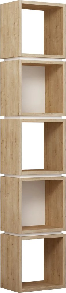Moderná knižnica Houseland Multi dub prírodný/biela