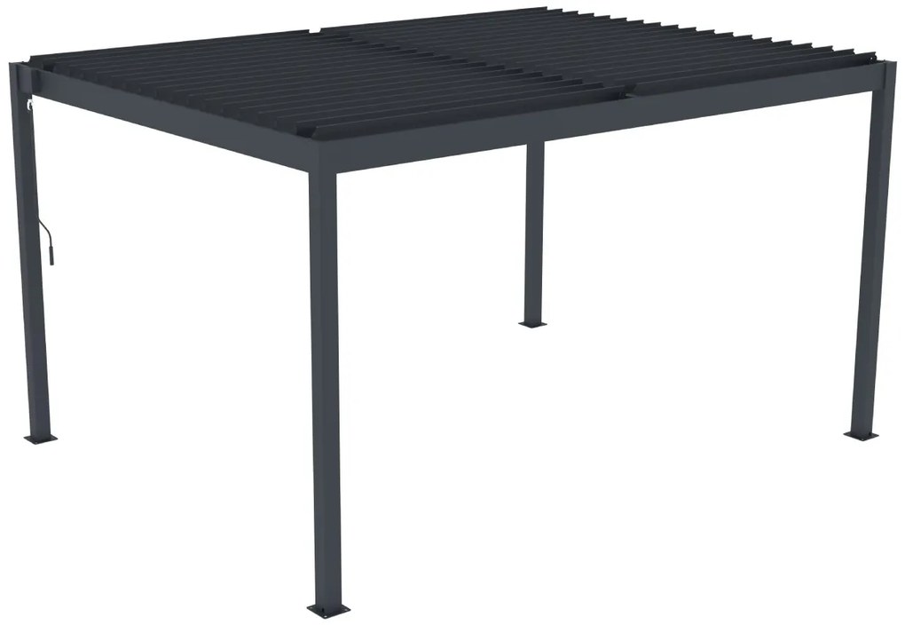 Hliníková bioklimatická pergola s lamelami BestBerg BBP-12G / 4 x 3 m / sivá