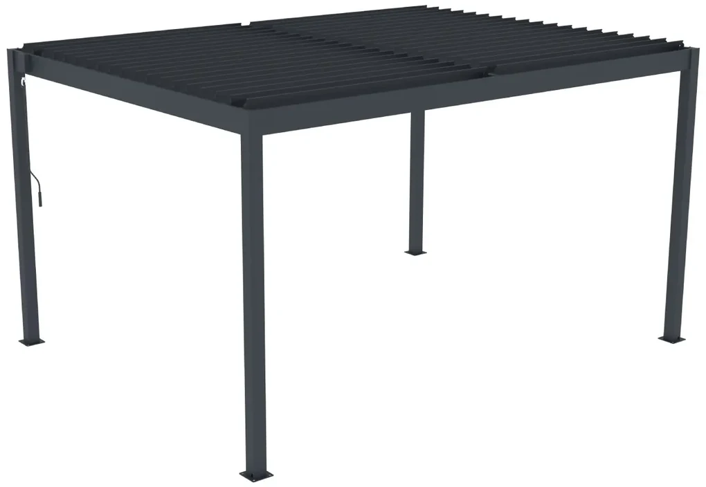 Hliníková bioklimatická pergola s lamelami BestBerg BBP-12G / 4 x 3 m / sivá