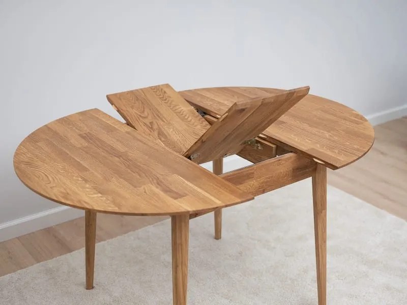 Okrúhly dubový stôl fi93 +30 cm nadstavce Bergen olej intenzívny