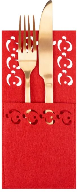 Vianočný obal na príbory KF357R červený