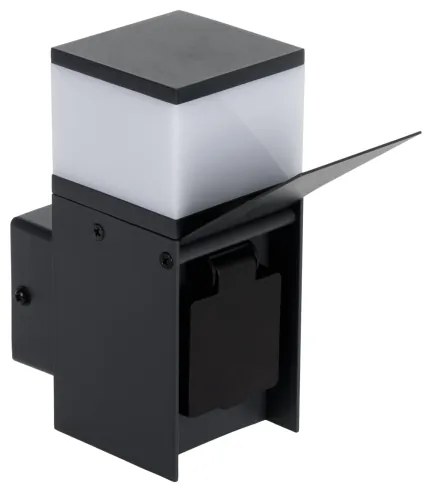 Kanlux 38761-Vonkajší nást. svietidlo so zásuvkou DASTEN 1xG9/11W/230V IP44 čierna