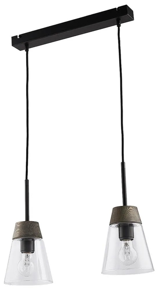 Jupiter 1679 - Luster na lanku DOMINO 2xE27/60W/230V číra