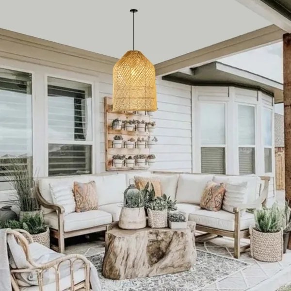 Immax 08259L - Luster na lanku PELO 1xE27/40W/230V pr. 35 cm ratan