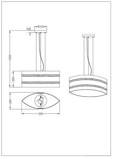 Trio - Luster na lanku NIKOSIA 2xE27/40W/230V zlatá