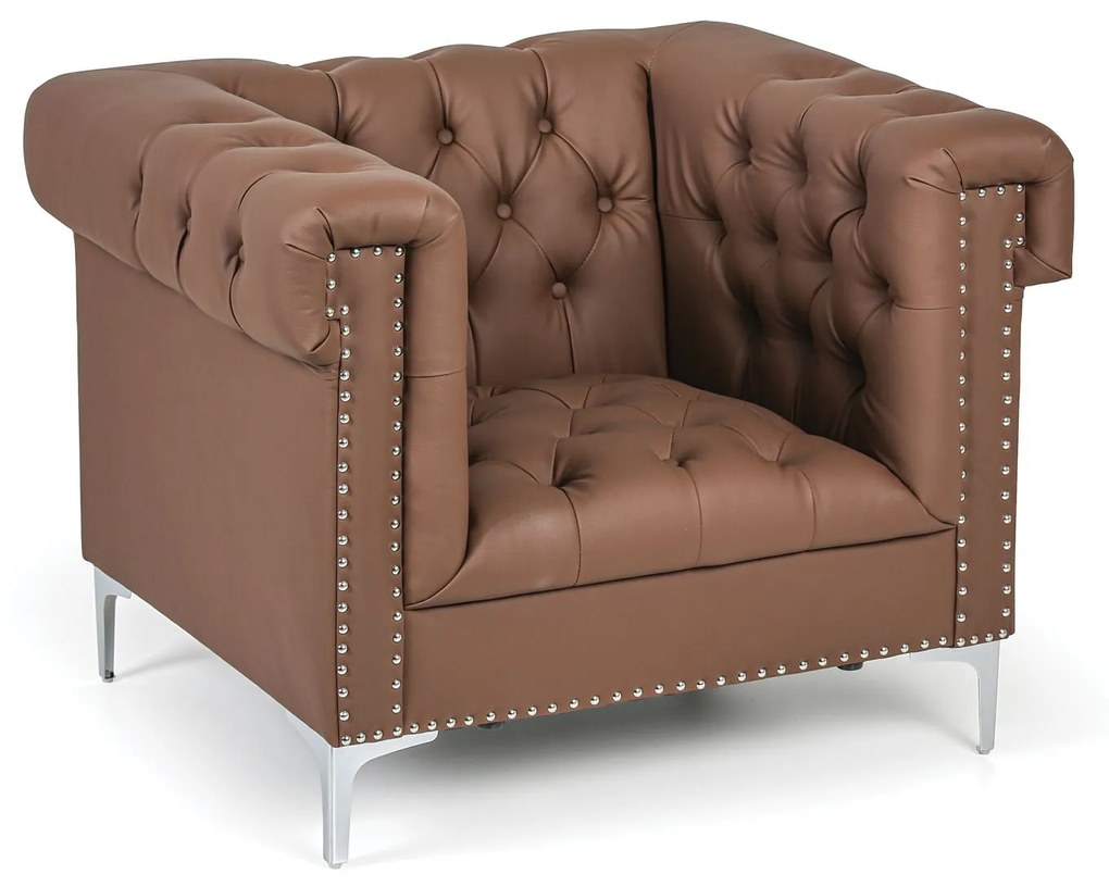 Kožené kreslo RICK, hnedé