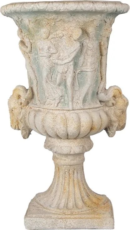 Zelený antik nástenný kvetináč v barokovom štýle Baroque - 50*25*81 cm