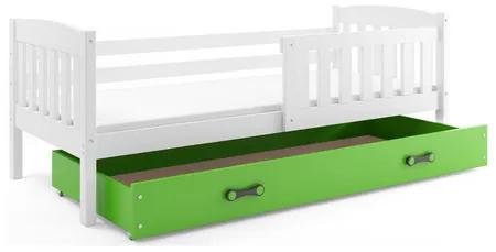 Detská posteľ KUBUS s úložným priestorom 80x190 cm - biela Zelená