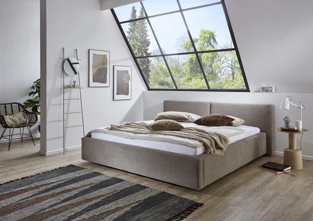 Dvojlôžková posteľ bucca s úložným priestorom 180 x 200 cm menčester taupe MUZZA