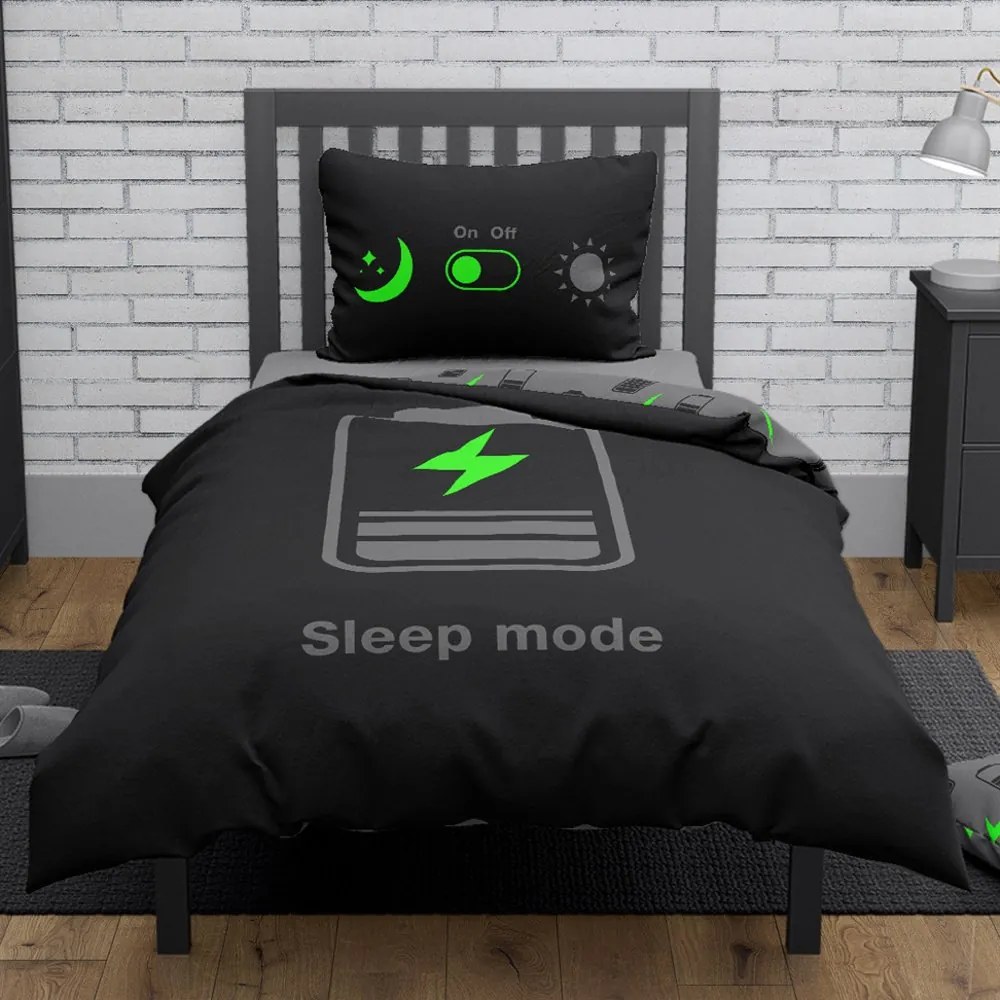 Bavlnené posteľné obliečky Sleep Mode so svetielkujúcim efektom - 100% bavlna - 70 x 90 cm + 140 x 200 cm
