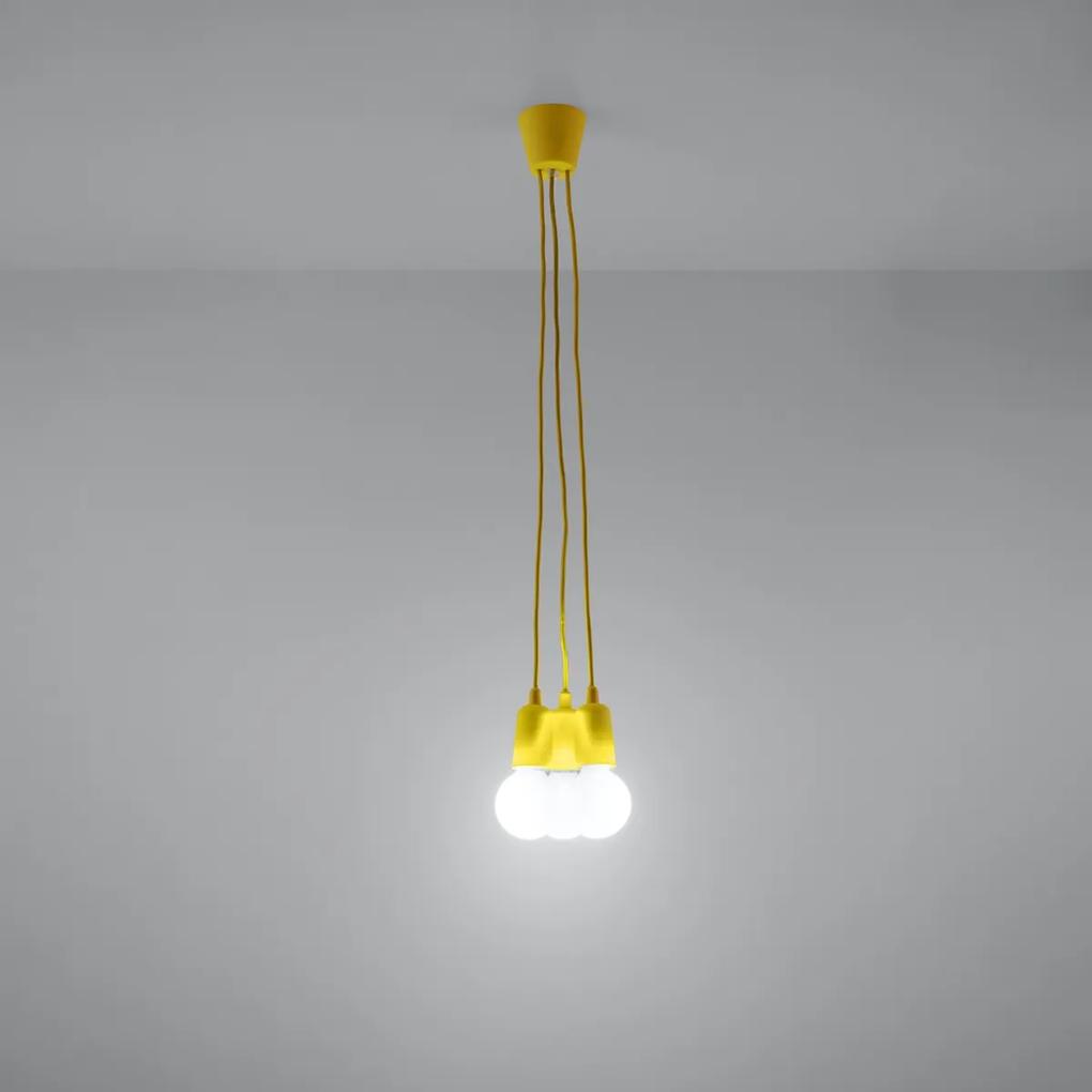 Sollux Lighting Závesné svietidlo DIEGO 3 žlté