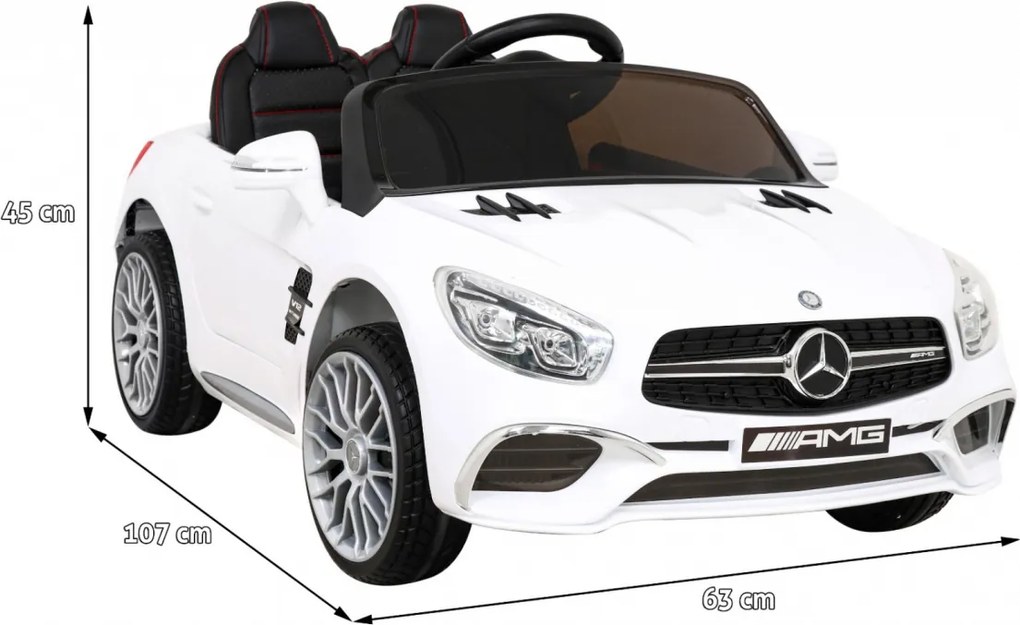 Ramiz Elektrické detské auto Mercedes Benz AMG SL65 S biele + diaľkové ovládanie