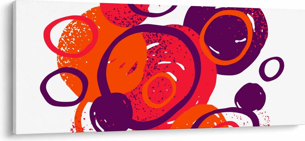 Obraz - Motív s kruhmi v teplých farbách (120x50 cm)