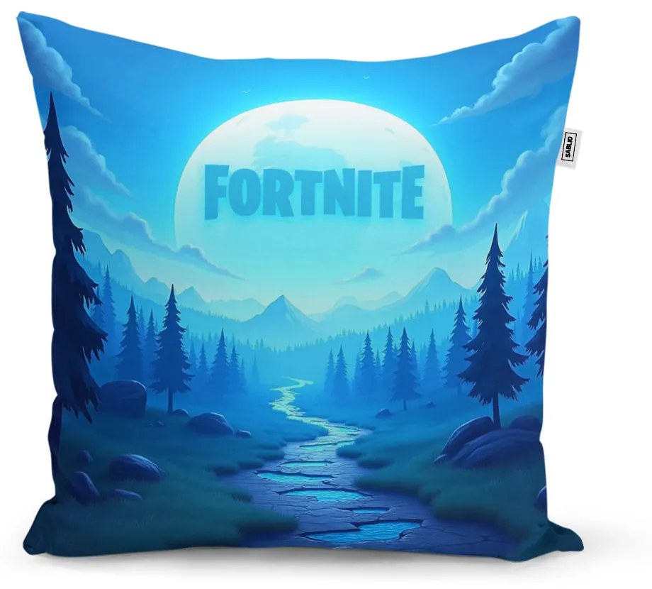 Sablio Vankúš FORTNITE Modré údolie s mesiacom - 40x40 cm