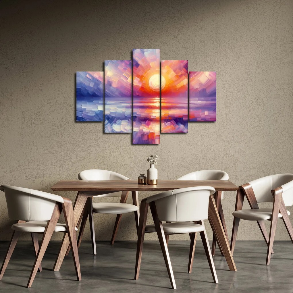 Obraz - Farebný umelecký západ slnka (150x105 cm)