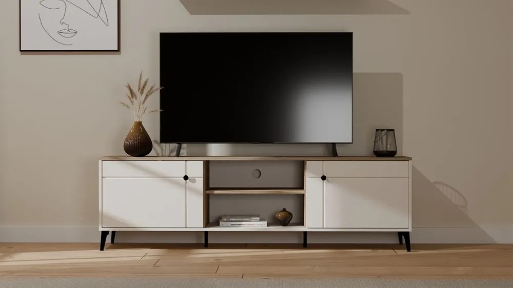 TV stolík Point 183 cm dub Castello/kašmírová