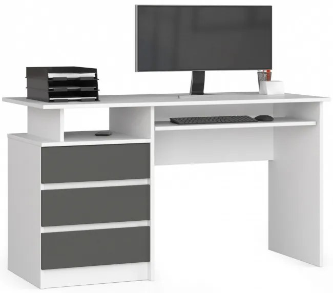 Kancelársky stôl CLP 135 cm biely / sivý