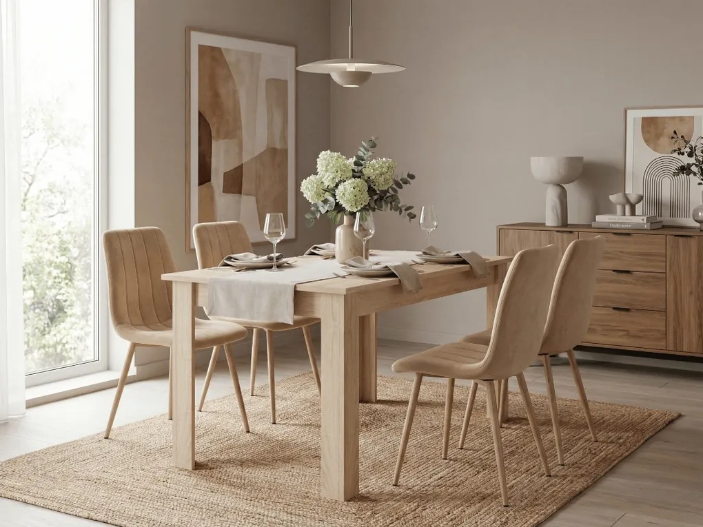 Béžová zamatová stolička LAVA CAMEL BEIGE