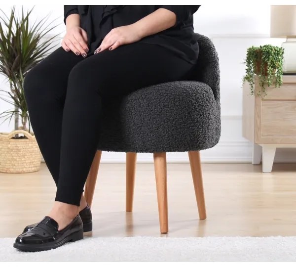 Taburet MIKI, pr. 46 cm, tmavosivý