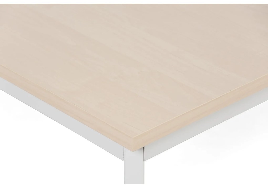 Jedálenský stôl TRIVIA, sivá podnož, 1600 x 800 mm, breza