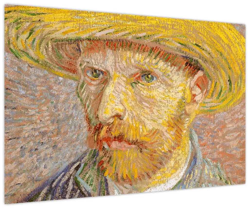 Obraz - Vincent van Gogh, Self-Portrait with a Straw Hat (The Potato Peeler), reprodukcia (90x60 cm)