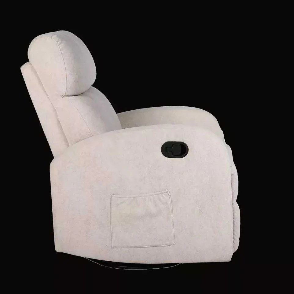 LuxuryForm DESIGN Televízne kreslo BRUNO otočné, hojdacie s polohovaním - béžové