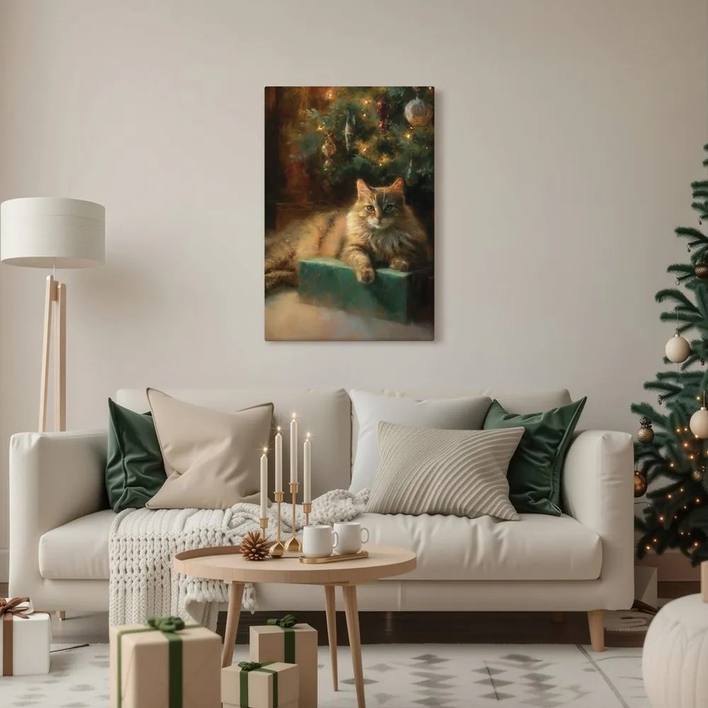 Obraz sviatočná atmosféra s mačkou