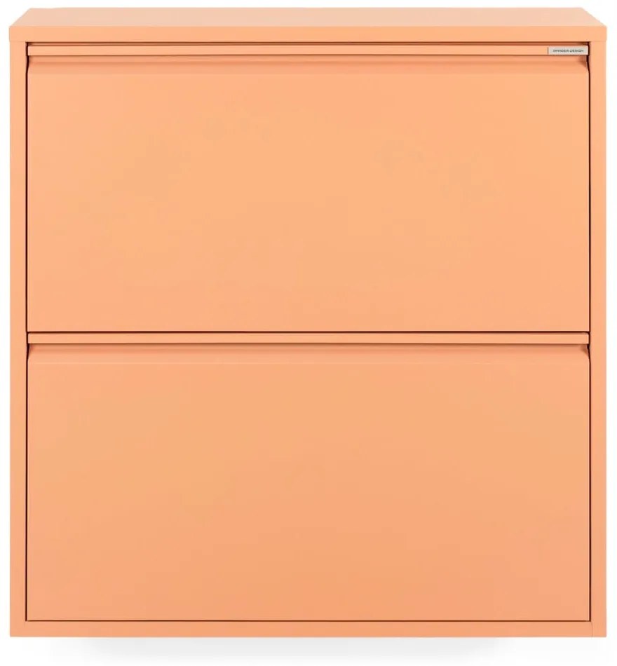 Kovová výklopná skrinka na topánky v lososovej farbe 75x77,5x22,5 cm Billy – Spinder Design