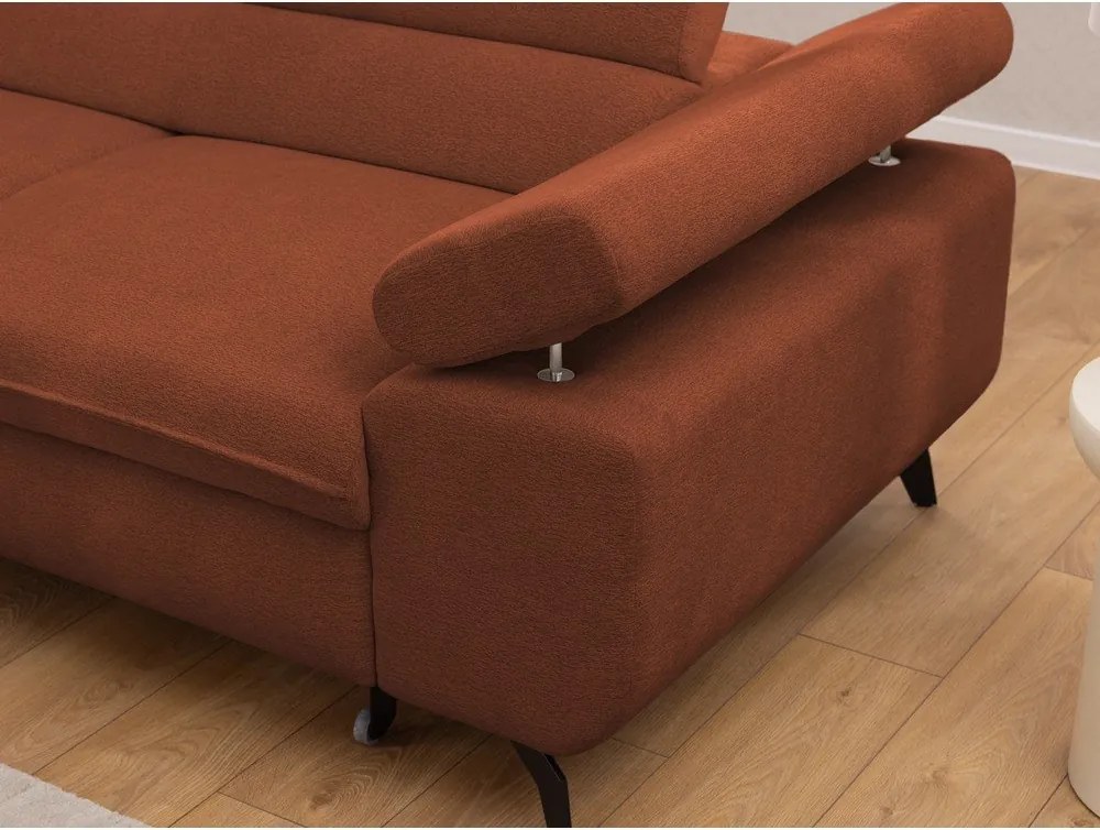 Ženilková rohová pohovka v terakotovej farbe (ľavý roh/do L) Marbeya – Ropez