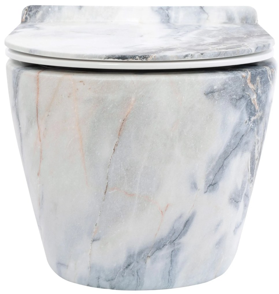 Rea Carlos, závesná WC misa Rimless 495x370x355 mm + toaletné sedadlo z duroplastu, imitácia kameňa Granit matný, REA-C8003