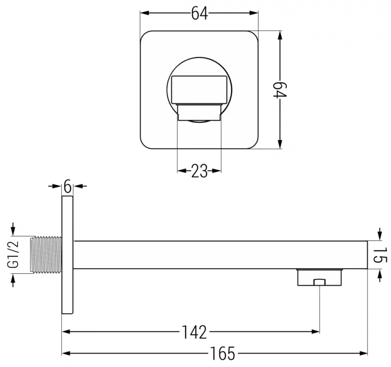 Mexen Cube DR02 podomietkový vaňový a sprchový set s hlavovou sprchou 25x25 cm (7v1), chrómová, 77503DR0225-00