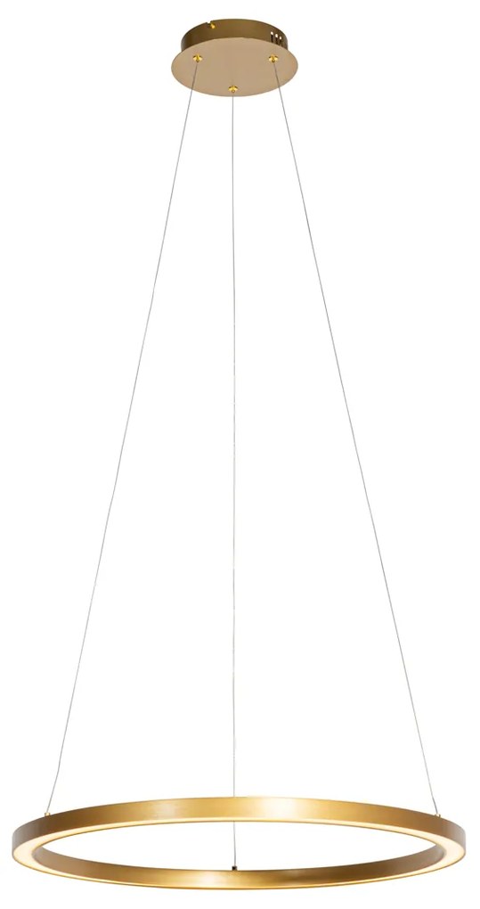 Zlaté závesné svietidlo 60 cm vrátane LED 3-stupňového stmievača - Girello