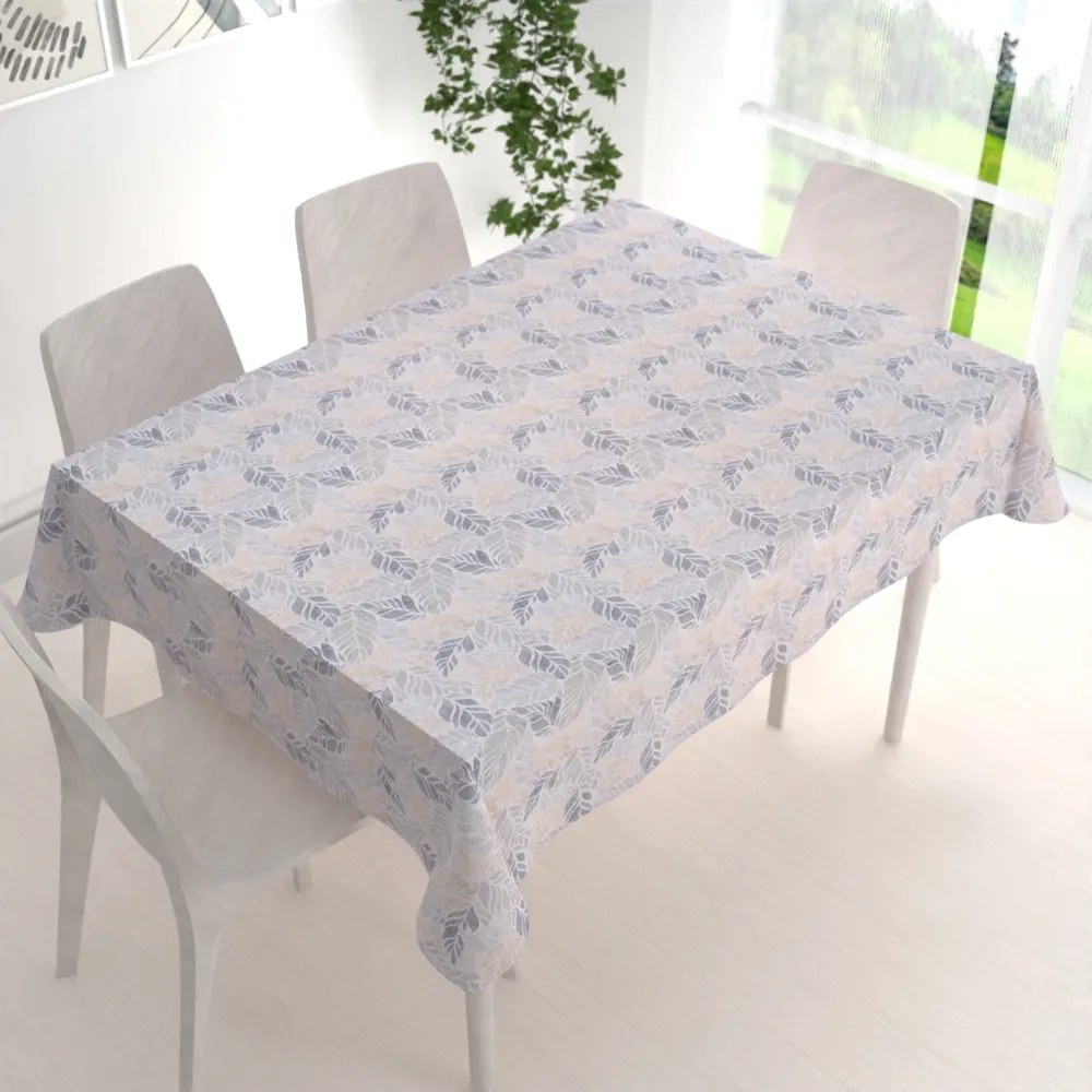Biante Dekoračný obdĺžnikový obrus PML-057 Mozaika žltosivých listov na sivom 80x120 cm
