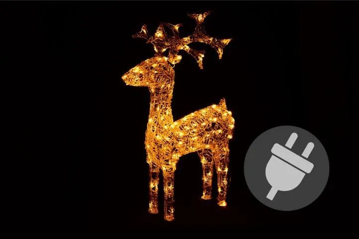 Nexos 5951 Vianočná LED dekorácia - sob - 100 cm, teple biela