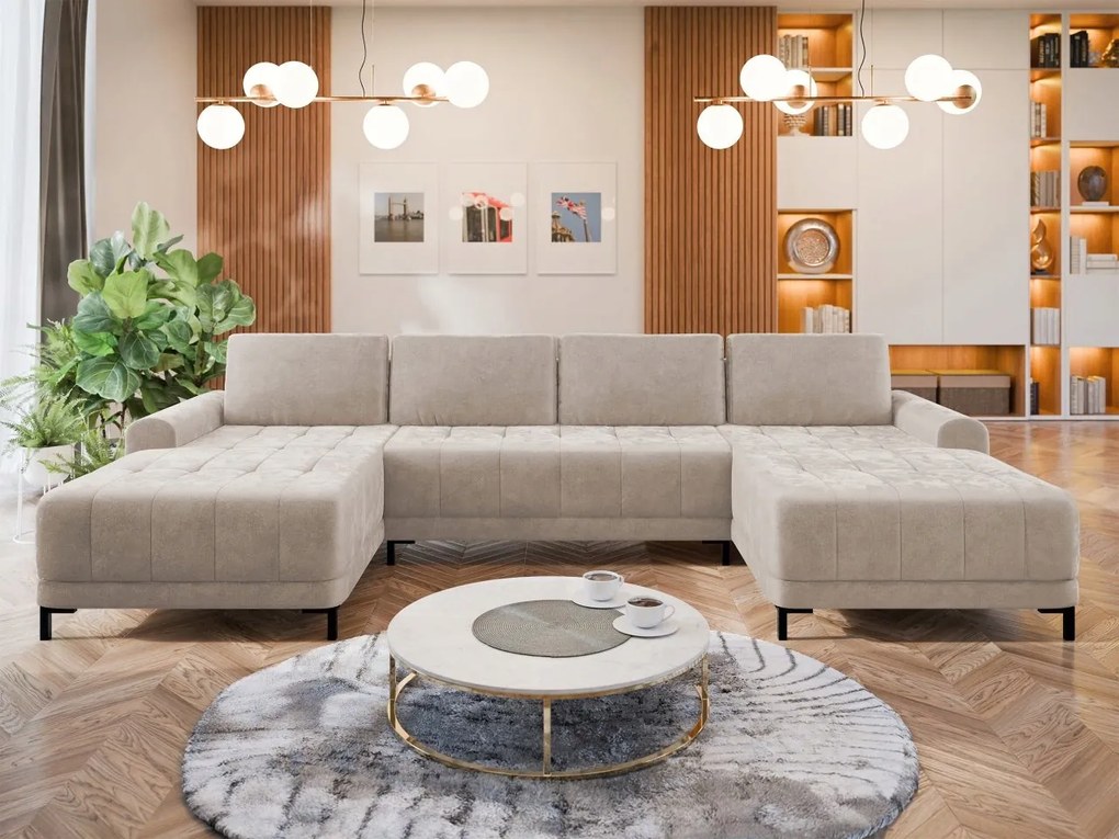 Rohová sedacia súprava U Bonzi XL (cappuccino)