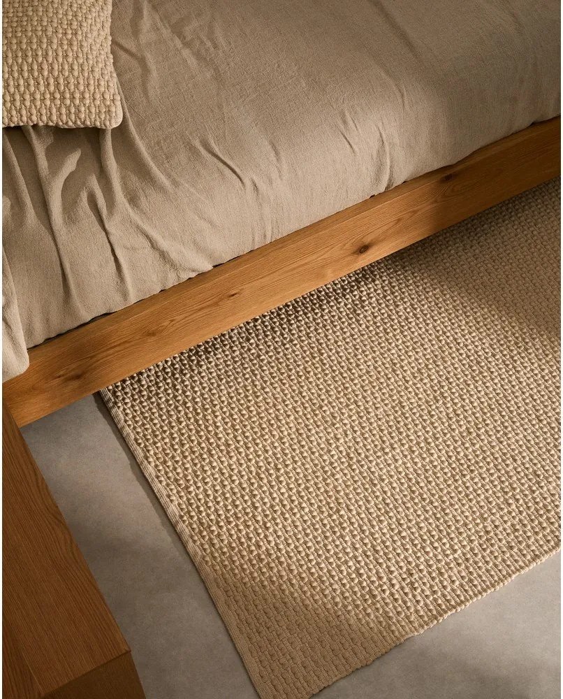 Krémový ručne tkaný koberec s prímesou bavlny 160x230 cm Mascarell – Kave Home