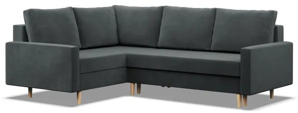 Rohová rozkladacia sedačka BLANK Elegant ľavá, tmavosivá