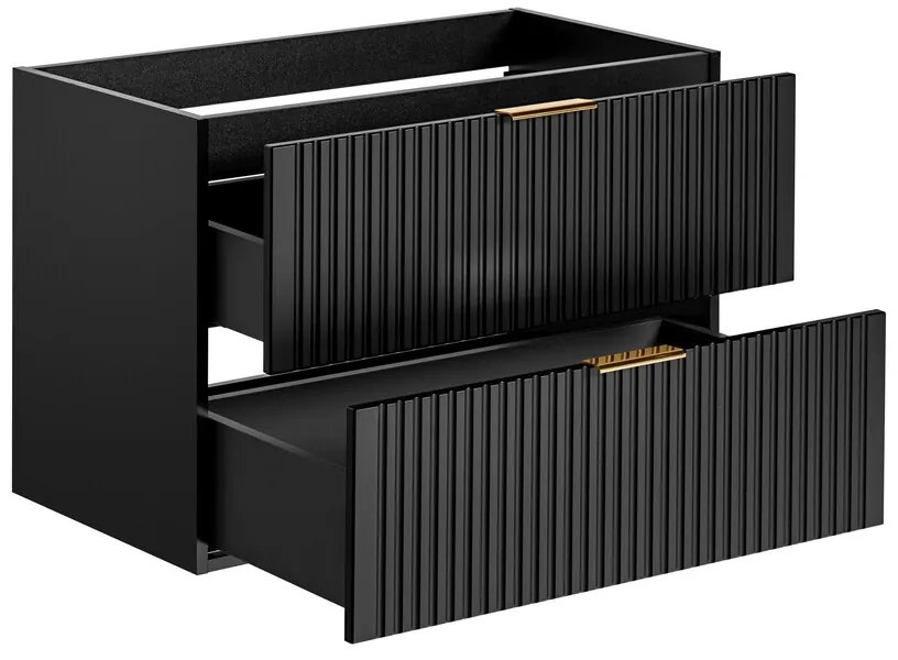 Závěsná skříňka Casad Nature s deskou 120 cm černá/dub wotan