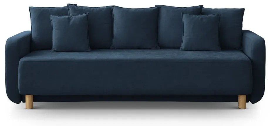 Tmavomodrá rozkladacia pohovka s úložným priestorom 231 cm Elen – Micadoni