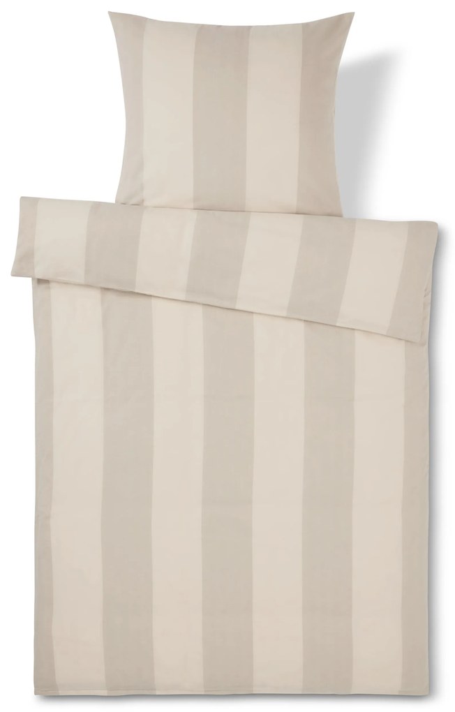 Posteľná bielizeň z luxusného flanelu, s béžovými prúžkami, štandardná veľkosť