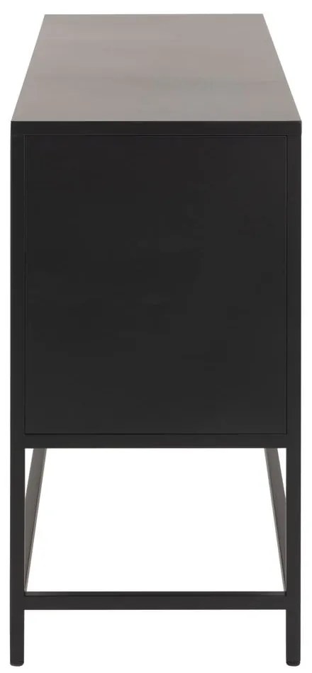 Čierna kovová nízka komoda 125x75 cm Newcastle – Actona