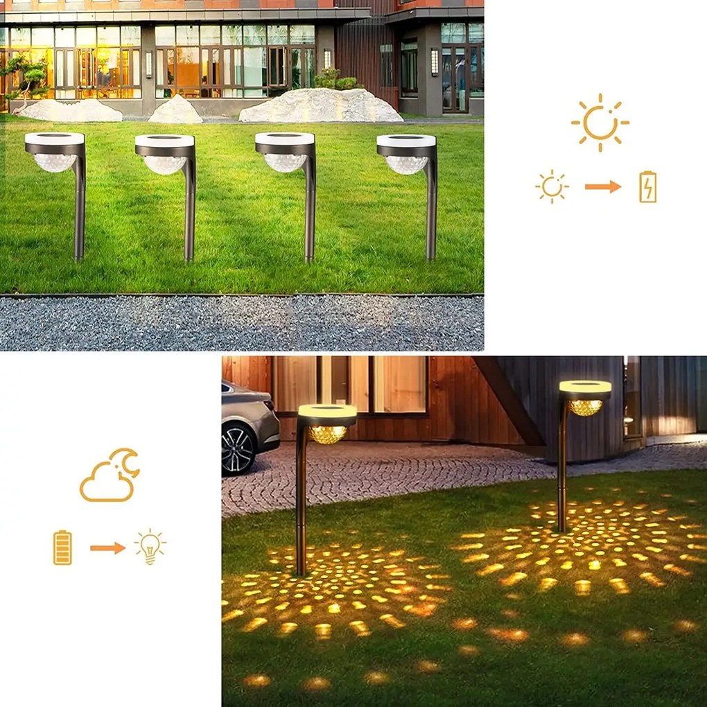 Solární LED lampa Lati 38 cm černá/teplá bílá